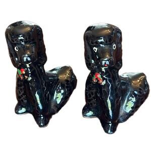 Vintage Mini English Cocker Spaniel Figurine High Gloss Collectible Statue Black